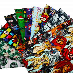 Cartoon Cotton Satin Bamboo Lycra Linen French Terry Cotton Lycra Canvas Voile Woven Poplin Custom Printing Cotton Fabric