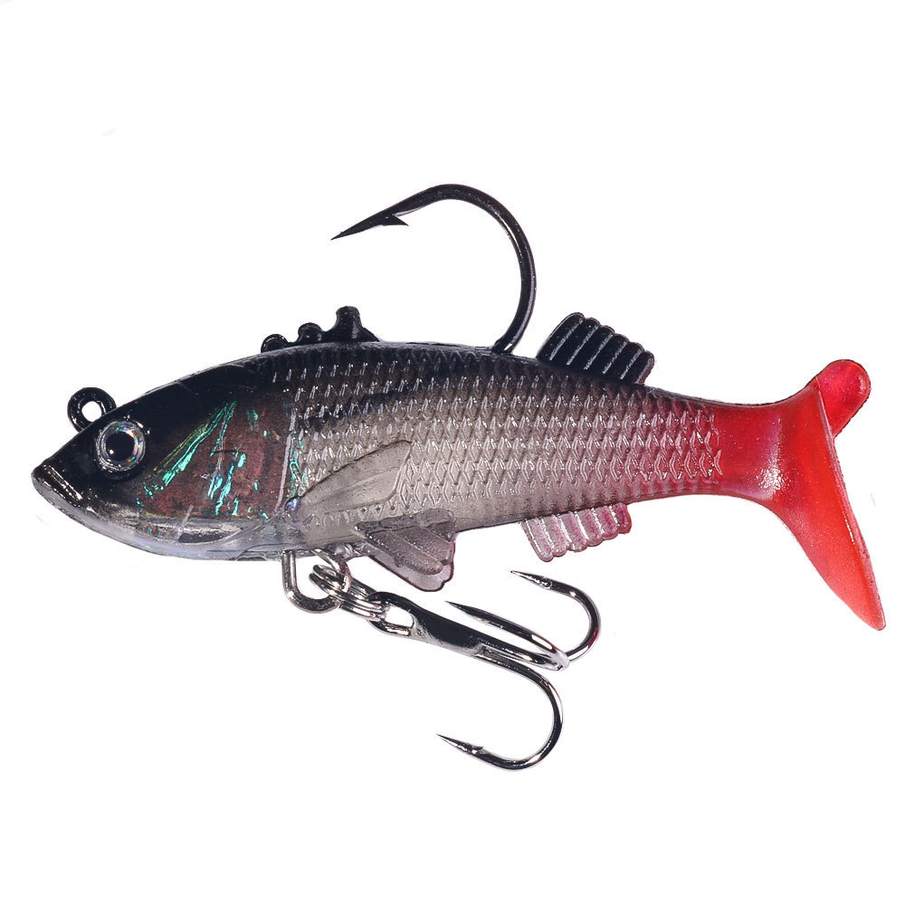 Wholesale 6cm 8g 5pcs/bag Artificial Bait Lead Jig Head Soft Fishing Lures with Single Hook