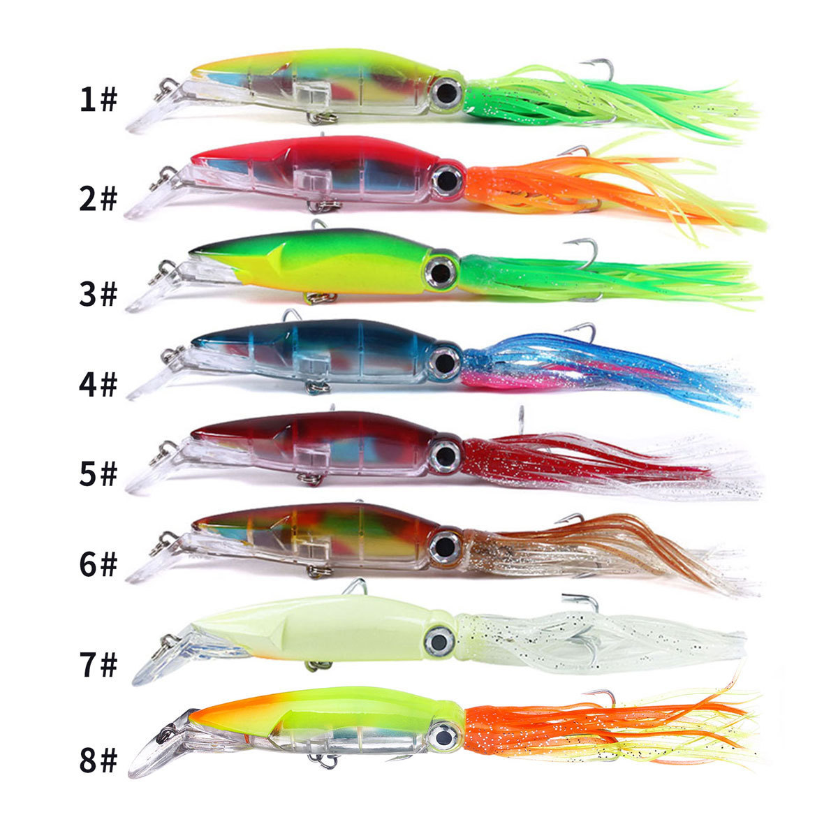 Wholesale 14cm 40g Saltwater Lifelike Octopus Squid Fishing Lures with Treble Hook