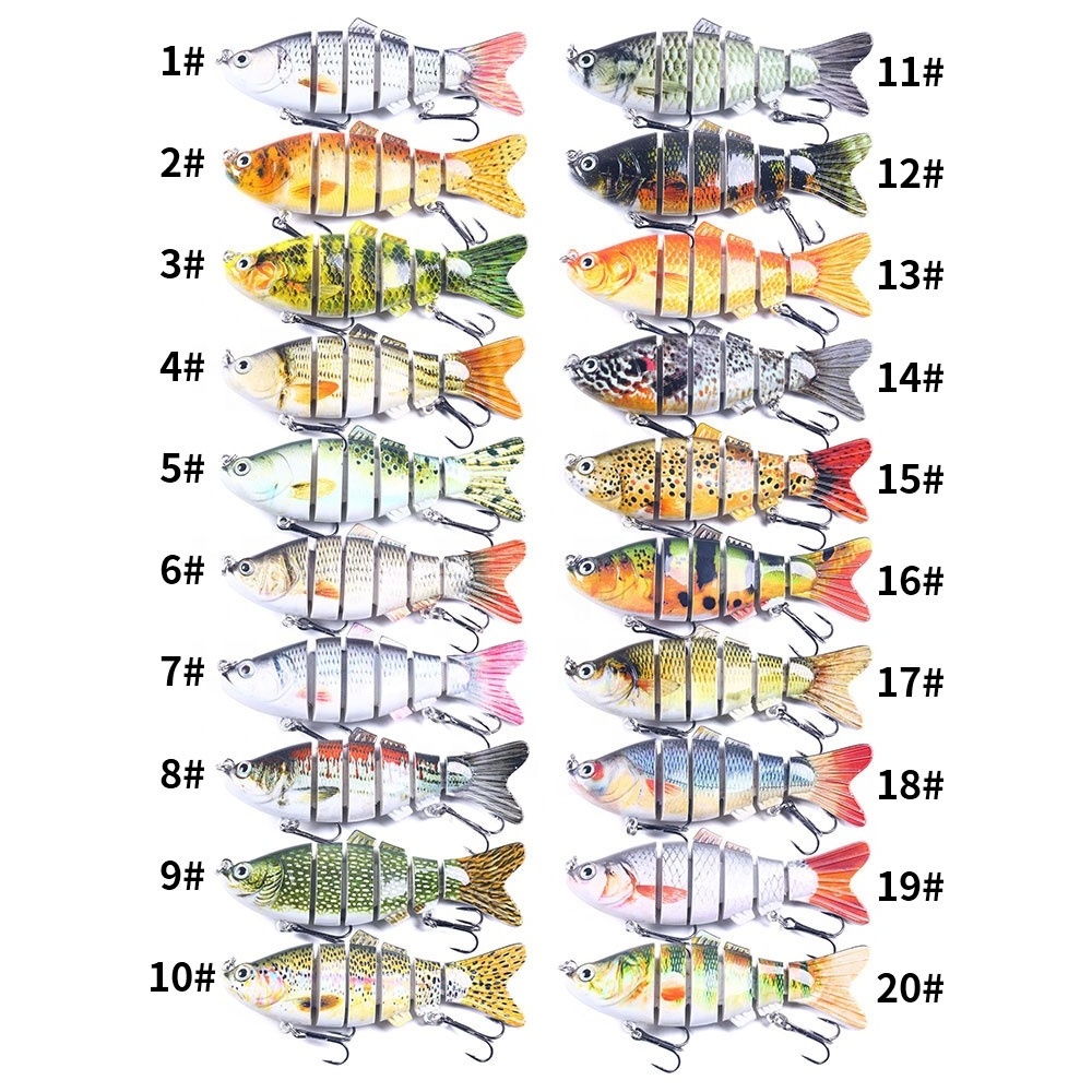 Wholesale 10cm 18g Artificial Multi Sections Bait 6 Segments Jointed Minnow Fishing Lures