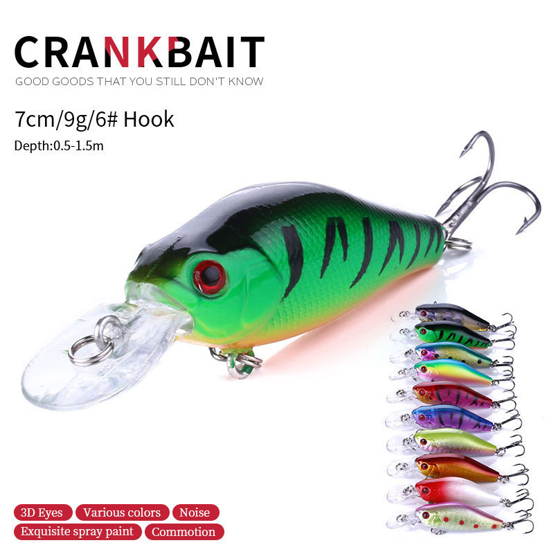 Wholesale Hengjia 7cm 9g Artificial Bait Crankbait Wobbler Fishing Lure