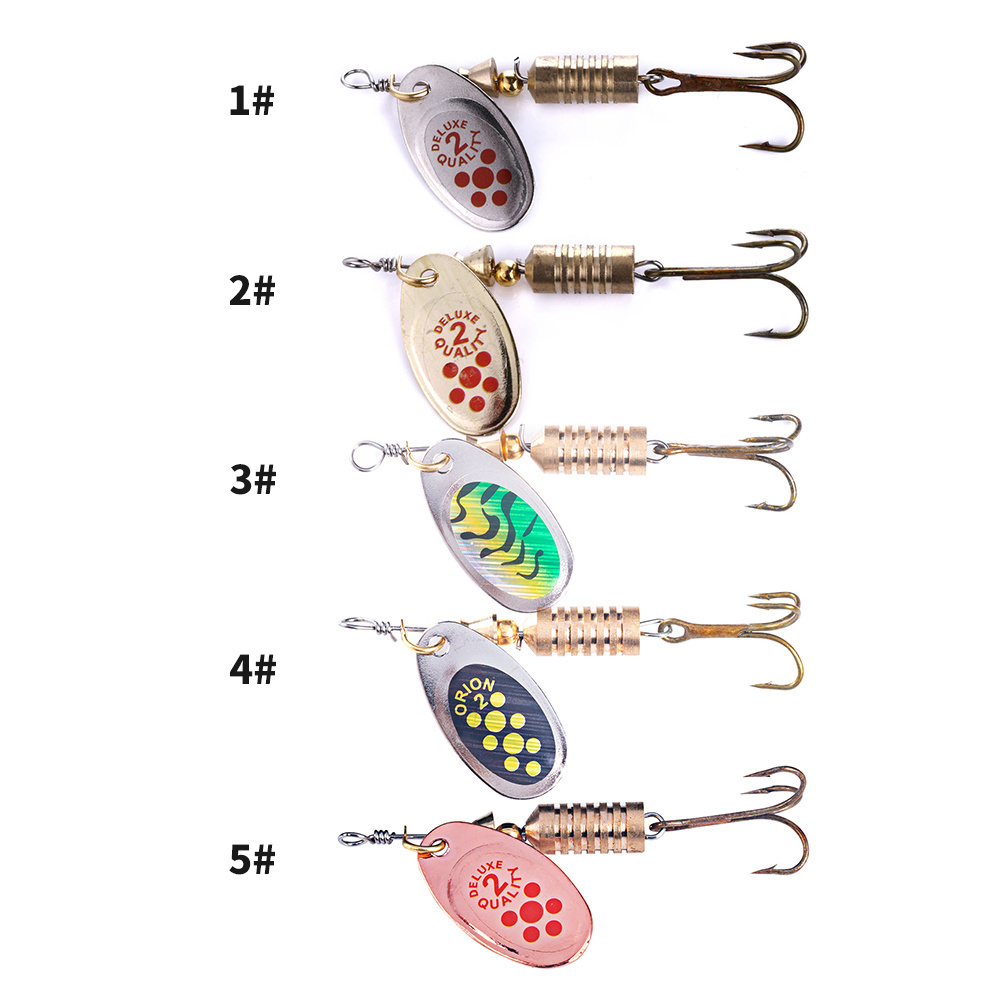 Wholesale 6.7cm 7.3g Freshwater Jig Lead Head Rotate Sequin Hooks Hard Metal Spoon Spinner Bait Fishing Lure