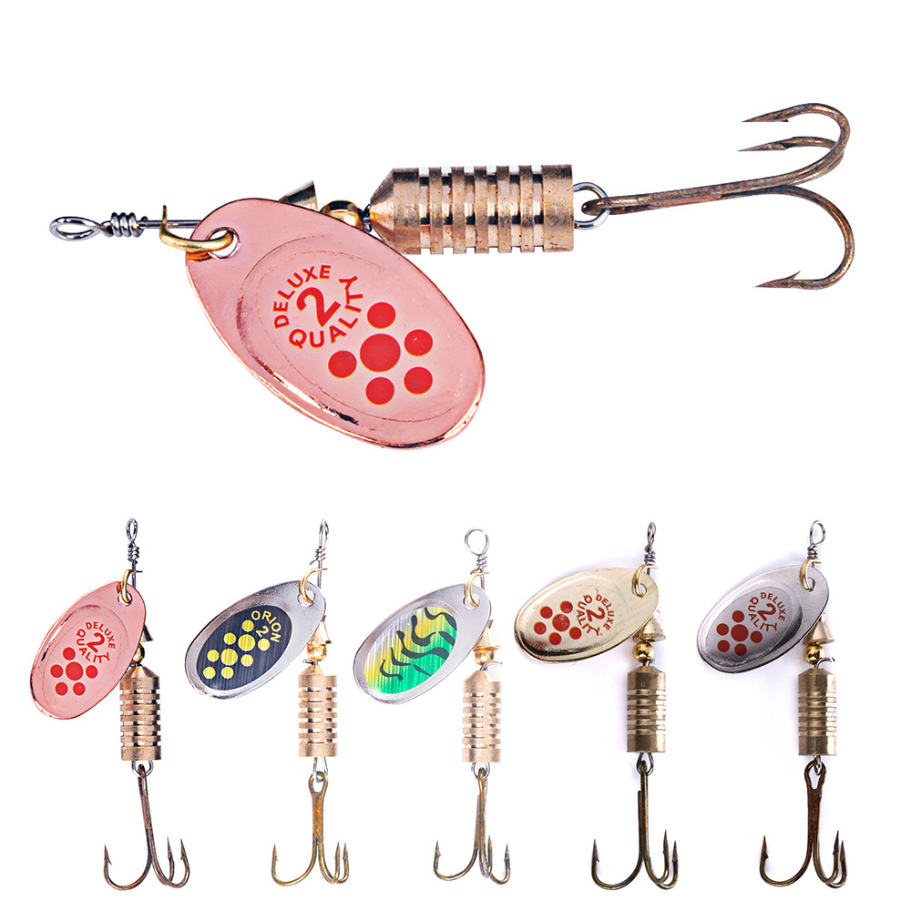 Wholesale 6.7cm 7.3g Freshwater Jig Lead Head Rotate Sequin Hooks Hard Metal Spoon Spinner Bait Fishing Lure