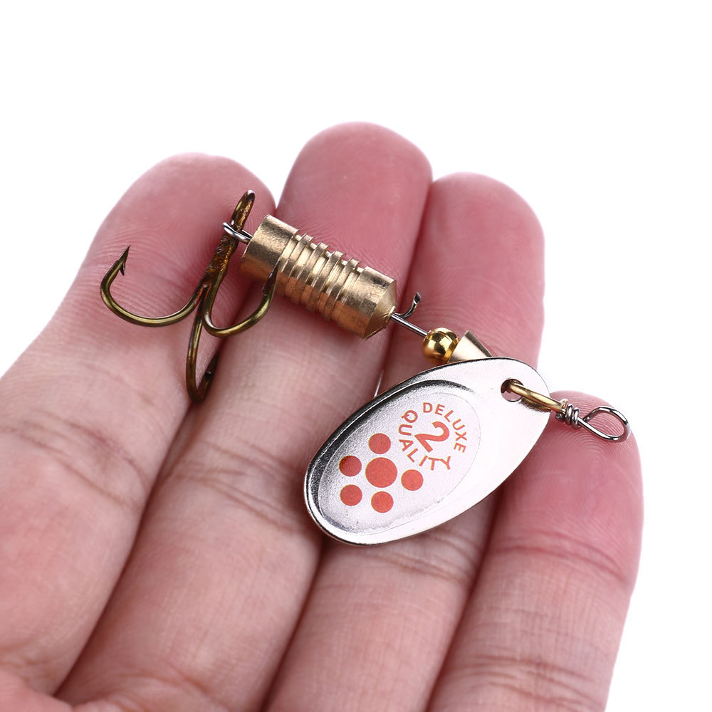 Wholesale 6.7cm 7.3g Freshwater Jig Lead Head Rotate Sequin Hooks Hard Metal Spoon Spinner Bait Fishing Lure