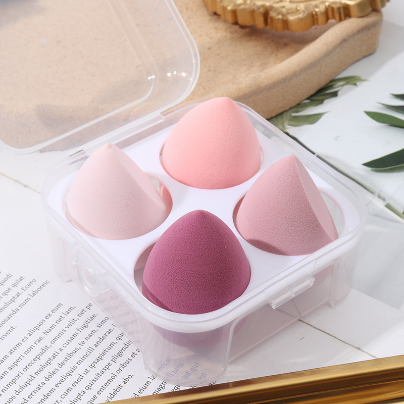 4  8 pcs 4pcs 4piece beauty cosmetic make up makeup sponge blender egg four set  pack packaging with in plastic box case of 8