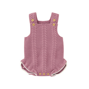 2023 New Design Baby Rompers Summer Crinkle Ruffle Sleeveless Romper Cute Twist Pattern Knitted Newborn Baby Clothes