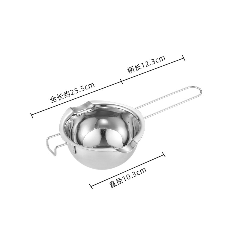 New Arrival Wholesale 480ML Stainless Steel Long Handle Double Milk Boiler Pot Chocolate Cheese Butter Heating Melting Pot