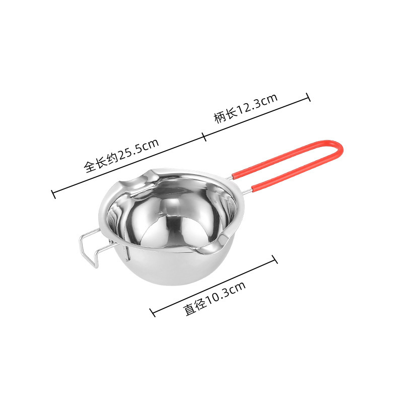 New Arrival Wholesale 480ML Stainless Steel Long Handle Double Milk Boiler Pot Chocolate Cheese Butter Heating Melting Pot