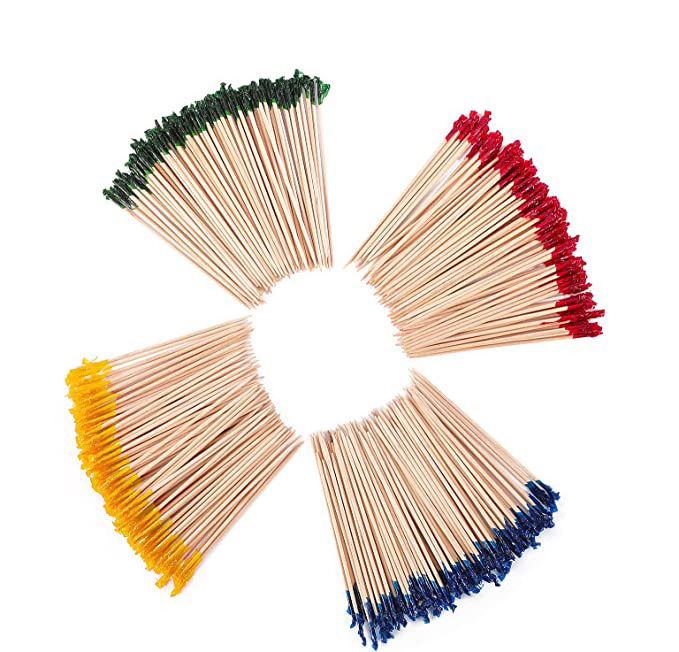 New Arrival 2500PCS Disposable Club Party Wood Frill Picks Toothpicks Sandwiches Fruit Picks Bar Cocktail Decorative Toothpicks