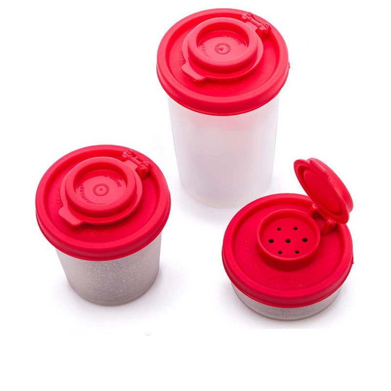 New Arrival Plastic Airtight Spice Jar Dispenser Travel Spice Set Clear Salt and Pepper Shaker Box Container with Lids