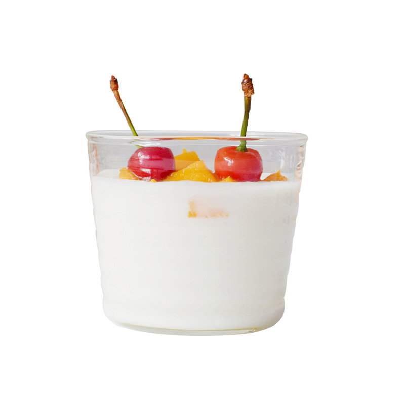 New Arrival 200ml Square Dessert Cups Clear Small Japanese Fruit Salad Ice Cream Yogurt Glass Bowls with Lids