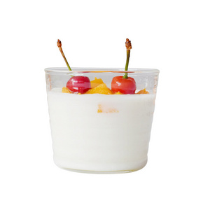 New Arrival 200ml Square Dessert Cups Clear Small Japanese Fruit Salad Ice Cream Yogurt Glass Bowls with Lids