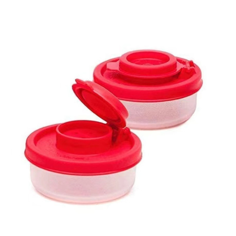 New Arrival Plastic Airtight Spice Jar Dispenser Travel Spice Set Clear Salt and Pepper Shaker Box Container with Lids