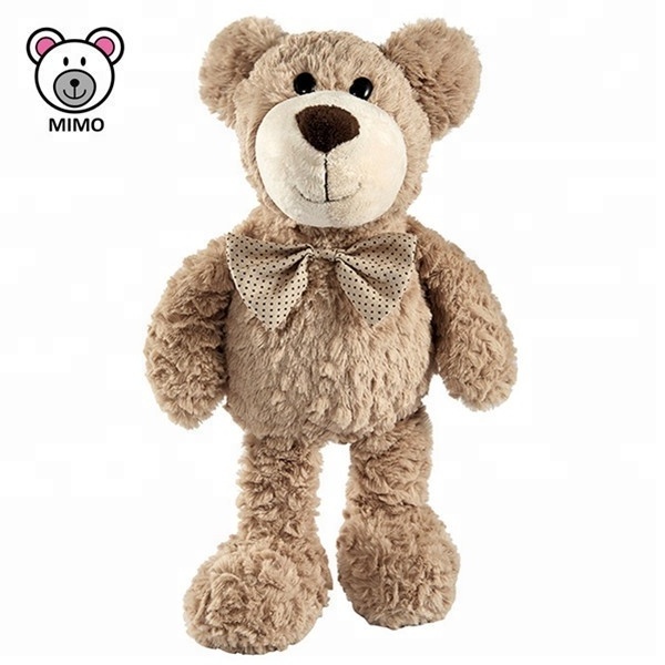 Personalized Brown Teddy Bear Plush Toy With Tie Bow Custom Cartoon Kids Stuffed Animal Soft Plush Toy Standing Teddy Bear Doll