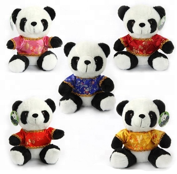 2019 Chinese New Year Gift Plush Panda Teddy Bear Toy With TANG SUIT Fashion Custom OEM Cute Stuffed Animal Soft Toy Panda