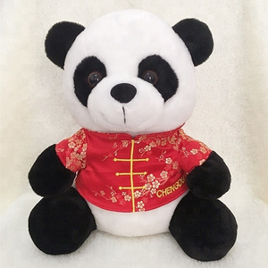 2019 Chinese New Year Gift Plush Panda Teddy Bear Toy With TANG SUIT Fashion Custom OEM Cute Stuffed Animal Soft Toy Panda