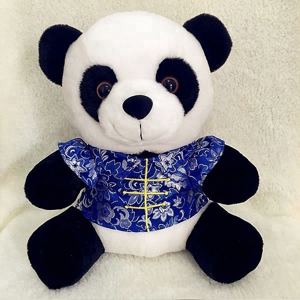 2019 Chinese New Year Gift Plush Panda Teddy Bear Toy With TANG SUIT Fashion Custom OEM Cute Stuffed Animal Soft Toy Panda