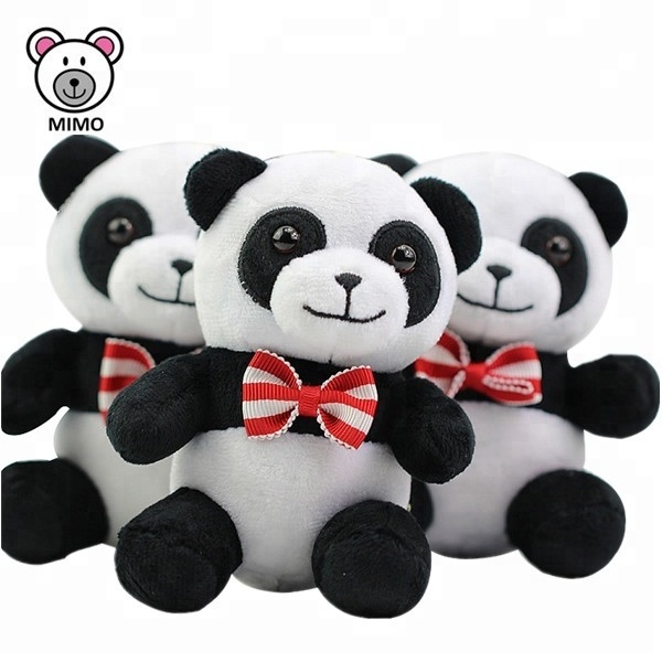 10cm Wholesale Mini Plush Panda Teddy Bear Keyring For Bag LOW MOQ Kids Cartoon Stuffed Soft Plush Toy Cute Panda Keychain