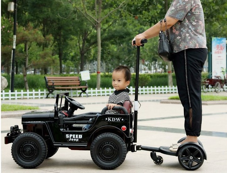 Manufacturer Ride On Toy Two Seater Electric Cars Rechargeable Outdoor Parent-child interaction pushing the car For Kids