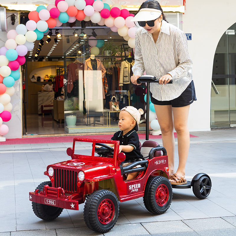 Manufacturer Ride On Toy Two Seater Electric Cars Rechargeable Outdoor Parent-child interaction pushing the car For Kids