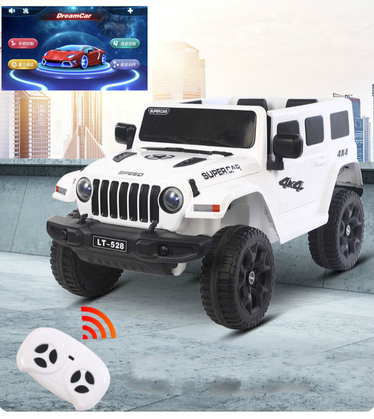 Children's Electric Car Dump Construction Vehicle Four-wheel Drive Truck Ride On Vehicles Kids Electric Car With 2 Seater