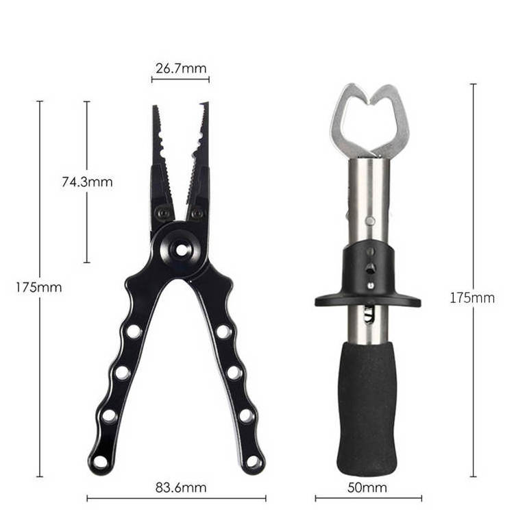 Hot Sale Fish Lip Gripper Fishing Pliers Tools Kit Saltwater Aluminum Fishing Tackle Accessories tools Set