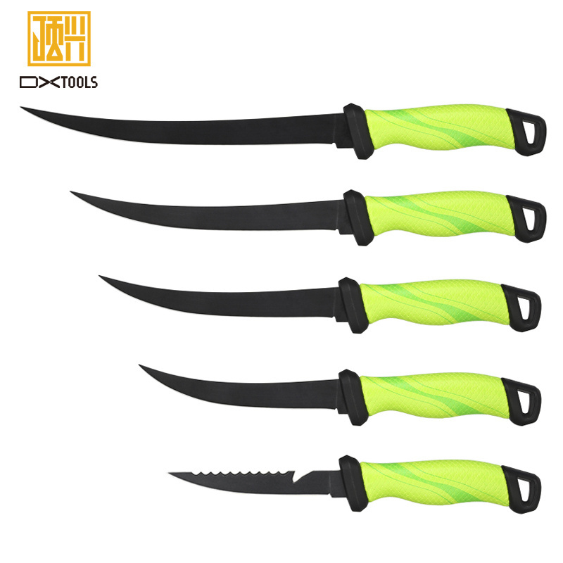 Sharp Stainless Steel Blade Closed Fish Fillet Knife Bait Knife Fishing Knife with Spoon and Nylon Sheath