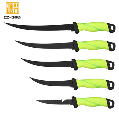 Sharp Stainless Steel Blade Closed Fish Fillet Knife Bait Knife Fishing Knife with Spoon and Nylon Sheath