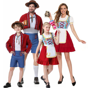 New Style Children Oktoberfest Dirndl Adult Oktoberfest Maid Costume German Bavarian Ethnic Cosplay Beer Family Outfits