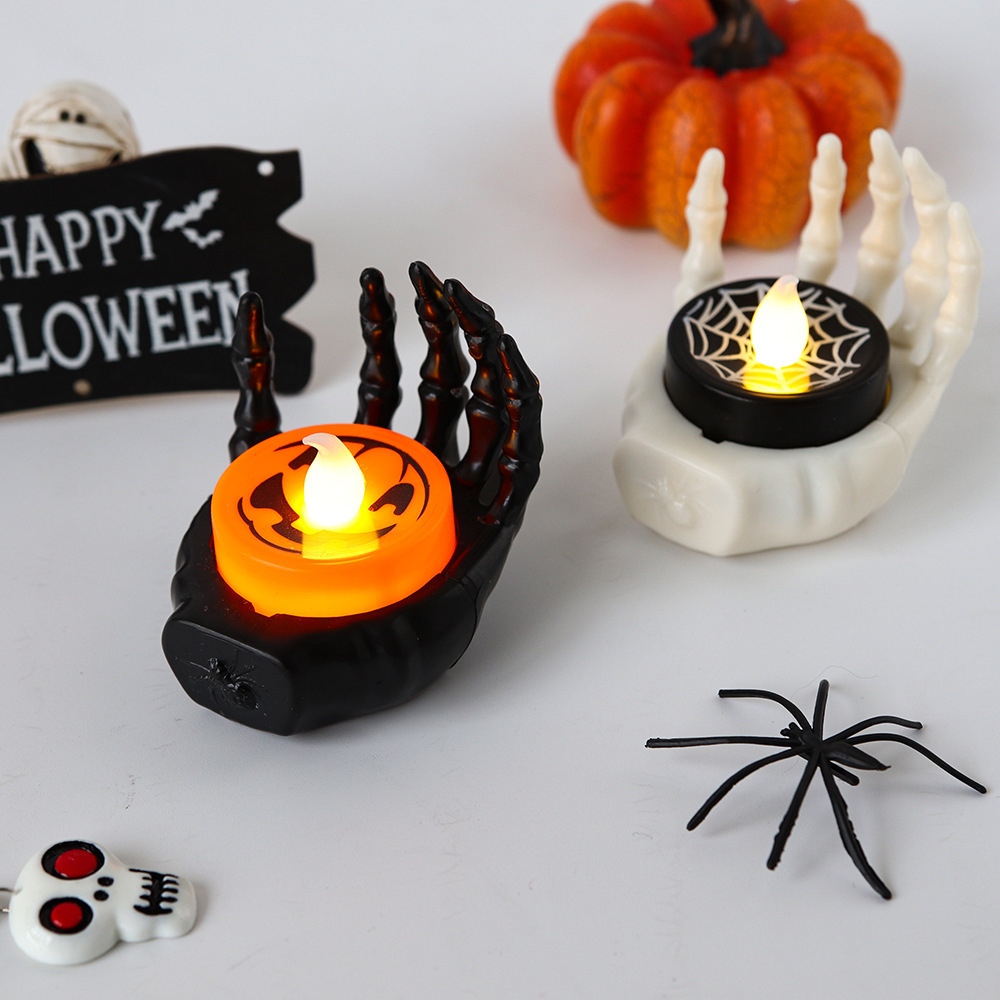 LED Candle Light Palm Hand Pumpkin Lamp Flickering Flameless Battery Lights Flashing Electric Candles Halloween Party Decoration