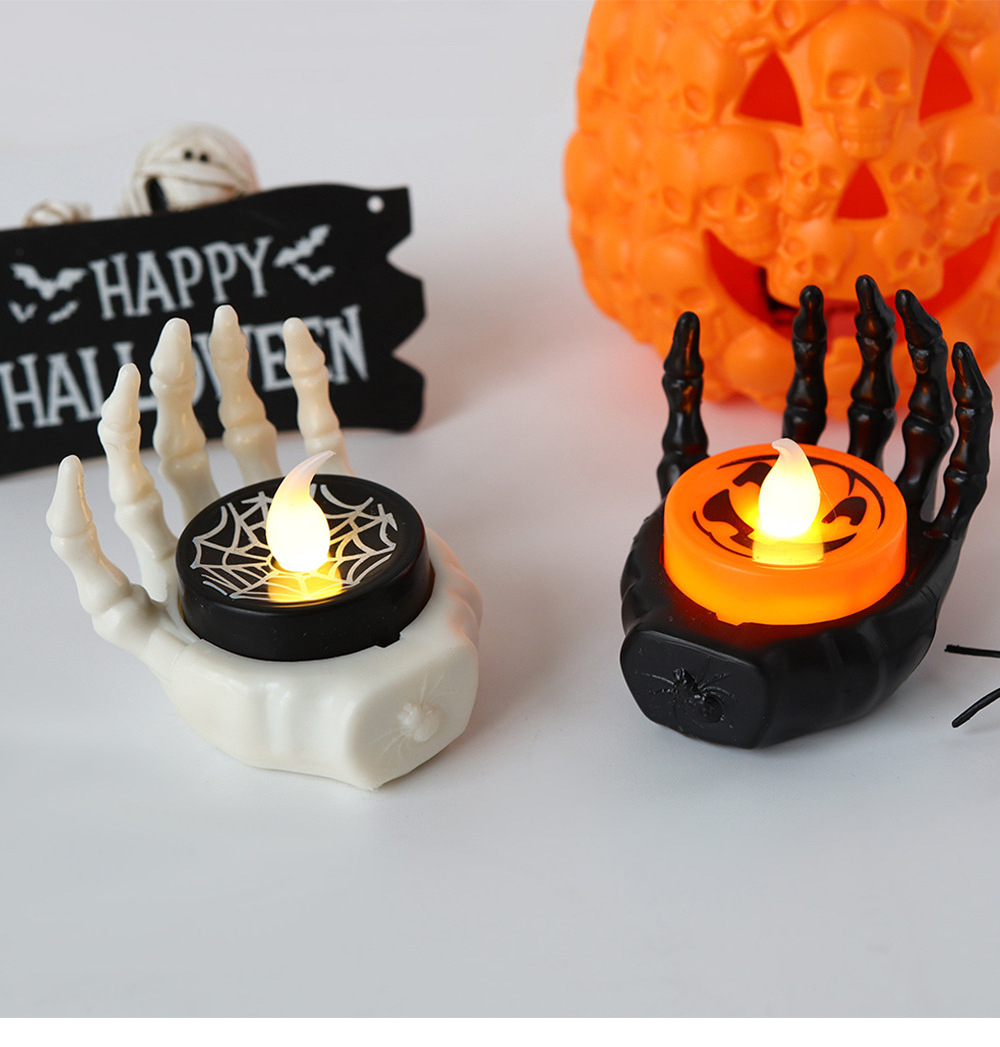 LED Candle Light Palm Hand Pumpkin Lamp Flickering Flameless Battery Lights Flashing Electric Candles Halloween Party Decoration