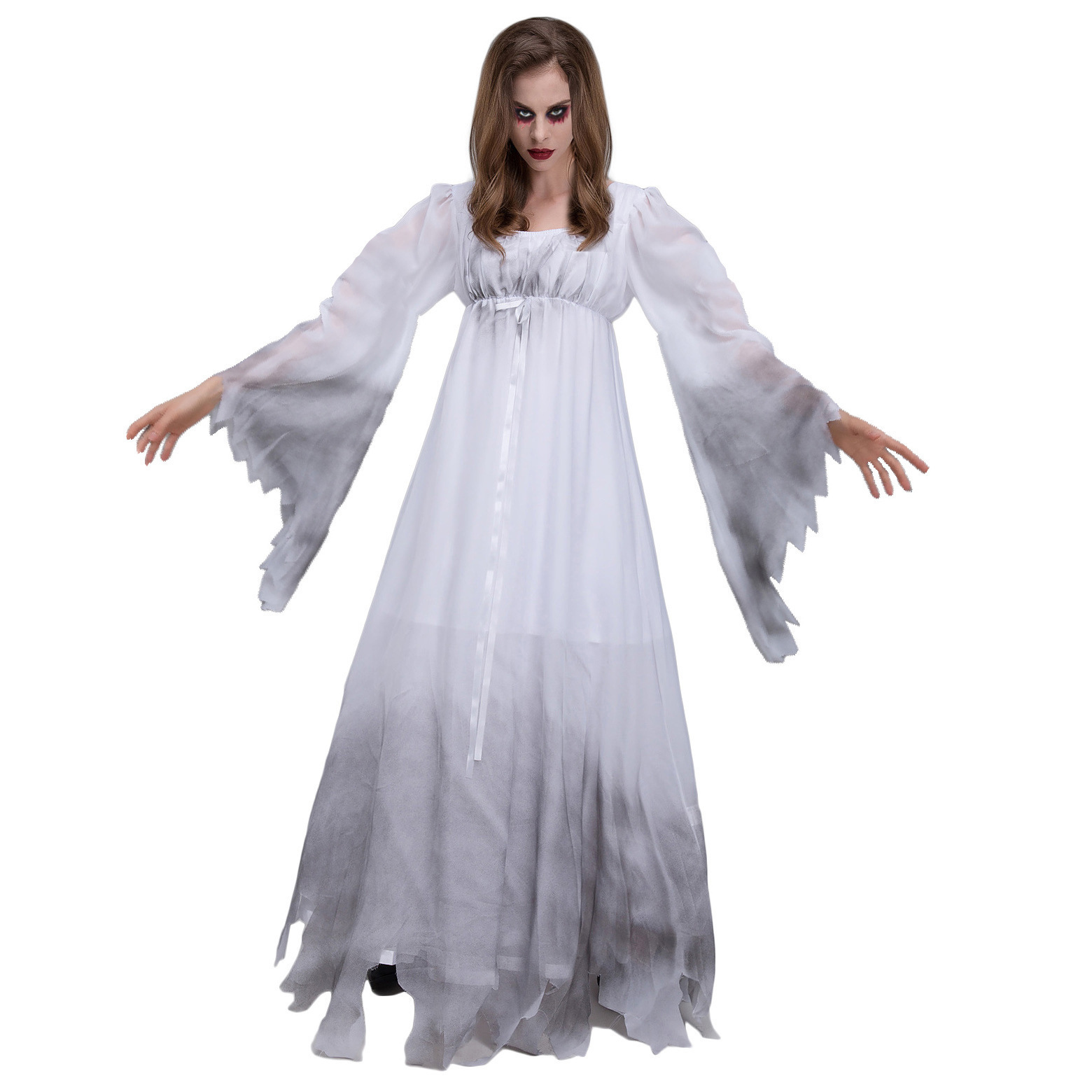 Halloween Zombie Bride Dress Horror Ghost Bride Costume Cosplay Masquerade Party Costume