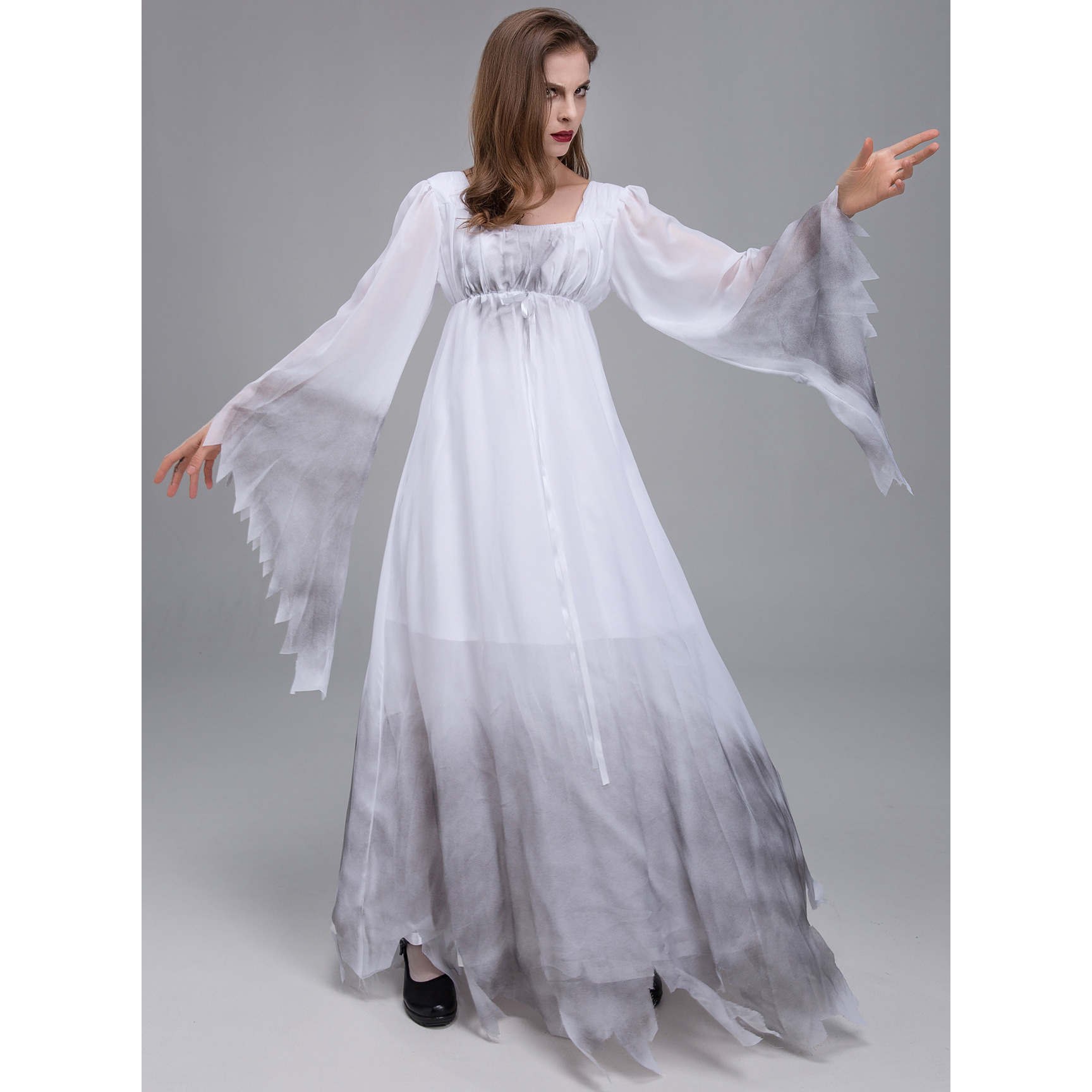 Halloween Zombie Bride Dress Horror Ghost Bride Costume Cosplay Masquerade Party Costume