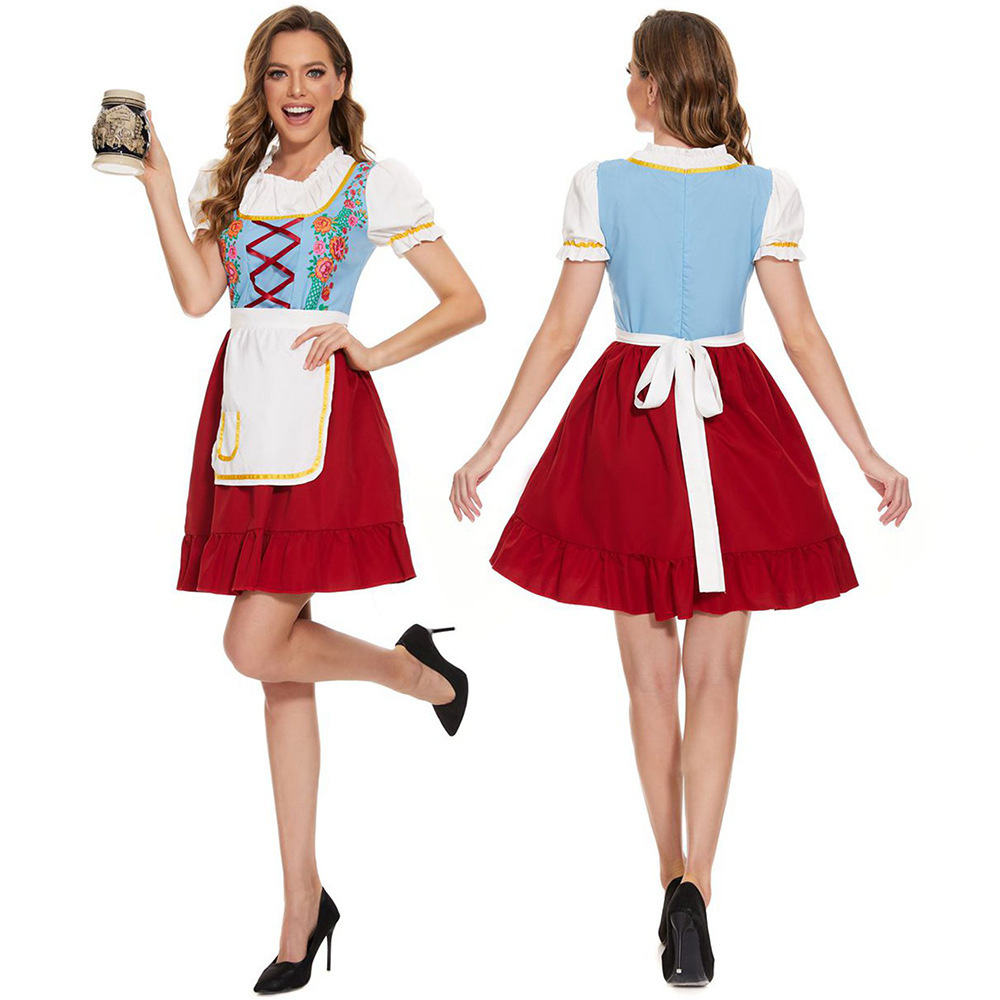 New Style Children Oktoberfest Dirndl Adult Oktoberfest Maid Costume German Bavarian Ethnic Cosplay Beer Family Outfits