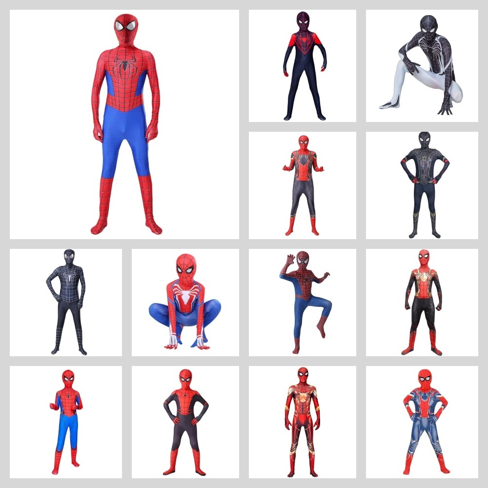 Red Blue Spiderman Costume Spider Man Suit Spider-man Costumes Children Kids Superhero Cosplay Clothing Halloween Costume