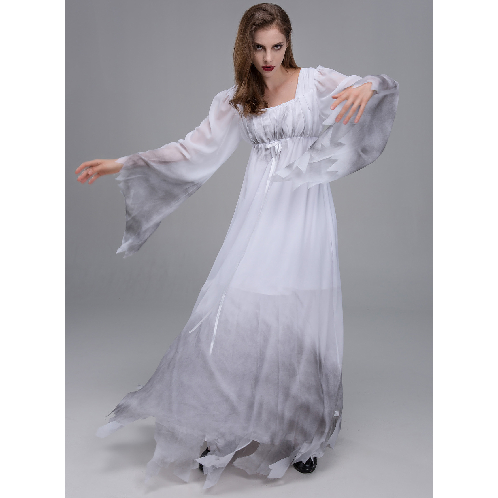 Halloween Zombie Bride Dress Horror Ghost Bride Costume Cosplay Masquerade Party Costume