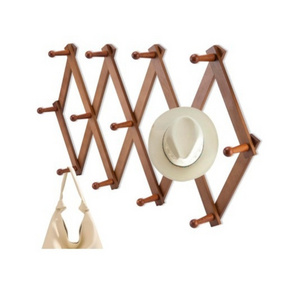 Wholesale  Bamboo Wood Wood Wall Shelf  Accordion Wall Hangers Jewelry Storage Home Bathroom Accessories Set Storage Holders