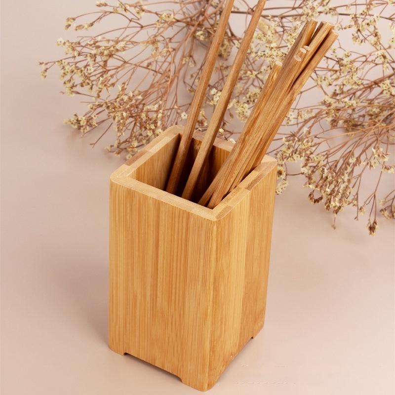 Hot Sale Kitchen Cooking Blank Bamboo Wooden Spatula Chopsticks Box Organizer Nonstick Bamboo Kitchen  Accessories Cookware Set