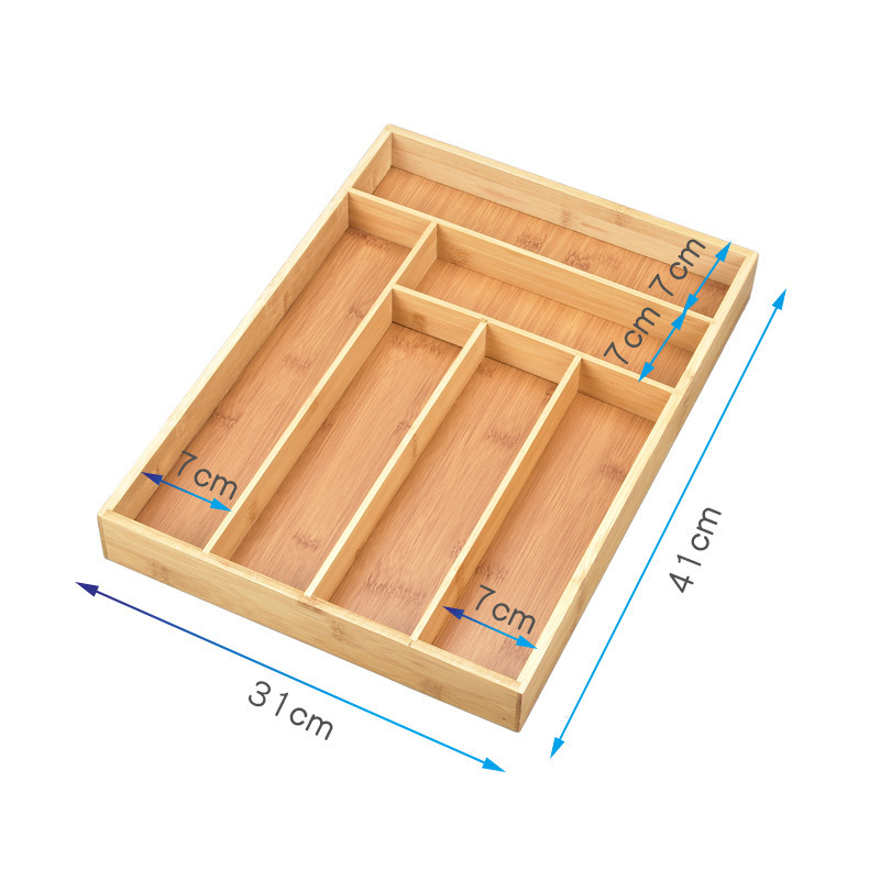 Bamboo home sorting boxes kitchen drawer sorting tableware boxes stationery tools cosmetics sorting boxes