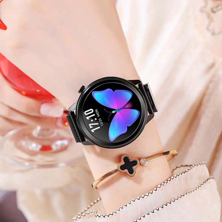 Body Temperature Lady Smartwatch F80 Round Watch Sleep Heart Rate Blood Pressure Fitness Monitor Women Smart Watch