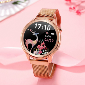 Body Temperature Lady Smartwatch F80 Round Watch Sleep Heart Rate Blood Pressure Fitness Monitor Women Smart Watch