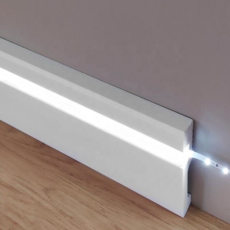 New Arrival Home Decorative LED Strip Skirting Board PS Baseboard Moulding Light