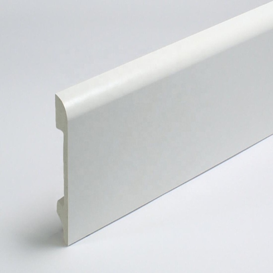 Easy Installation  6cm/ 7cm/8cm/10cm White Decorative PS/PVC/ Plastic Skirting Board Wall Mouldings