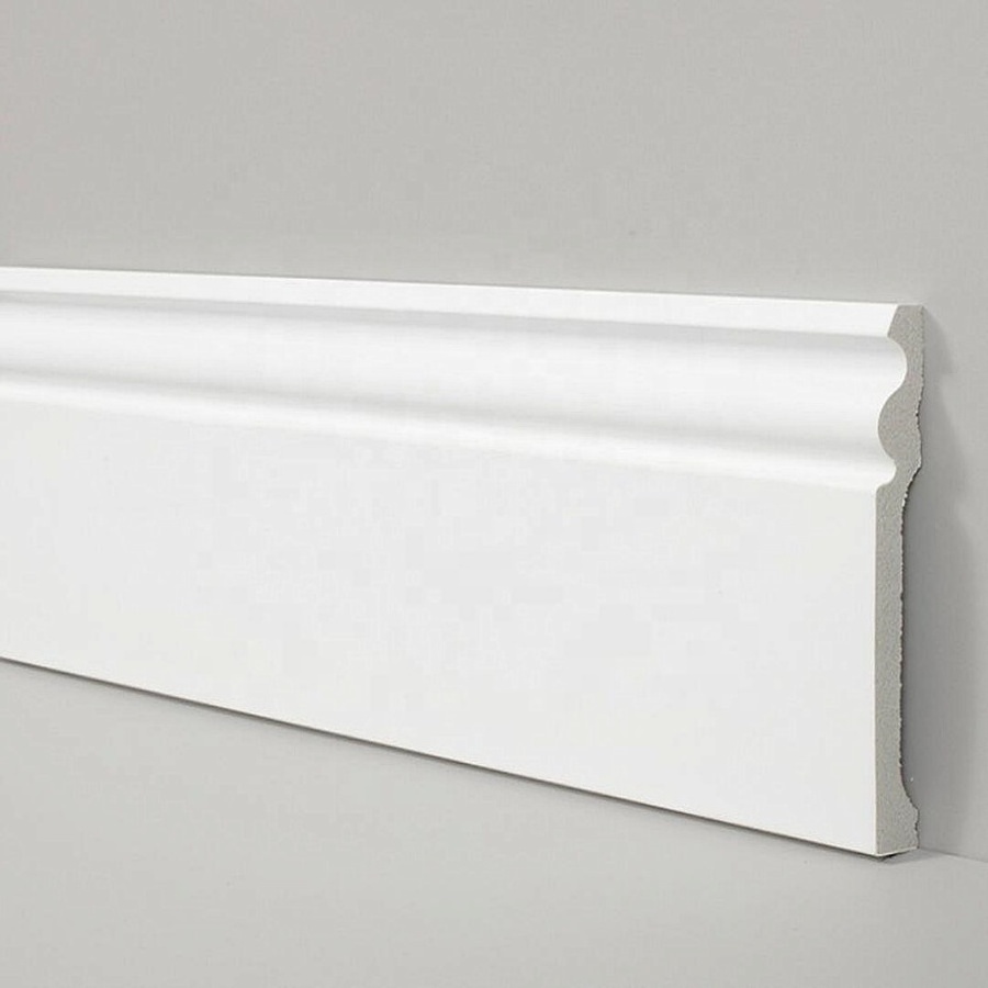 Easy Installation  6cm/ 7cm/8cm/10cm White Decorative PS/PVC/ Plastic Skirting Board Wall Mouldings