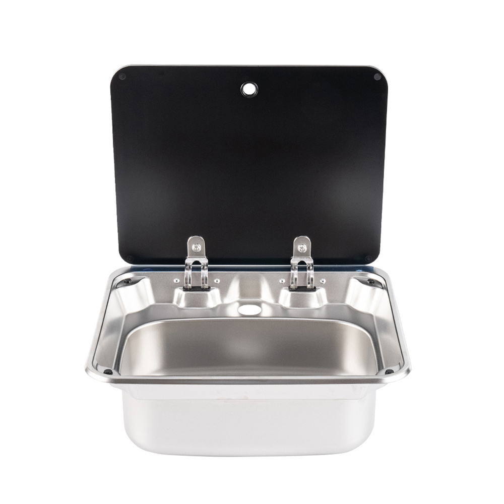 Outdoor RV Caravan Camper Boat Trailer Stainless Steel Hand Wash Basin Single Bowl RV Sink