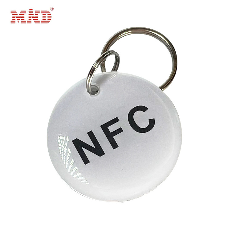 13.56MHz NFC Pet tag dog collar ISO14443A NTAG 215 rfid Epoxy tag with metal ring