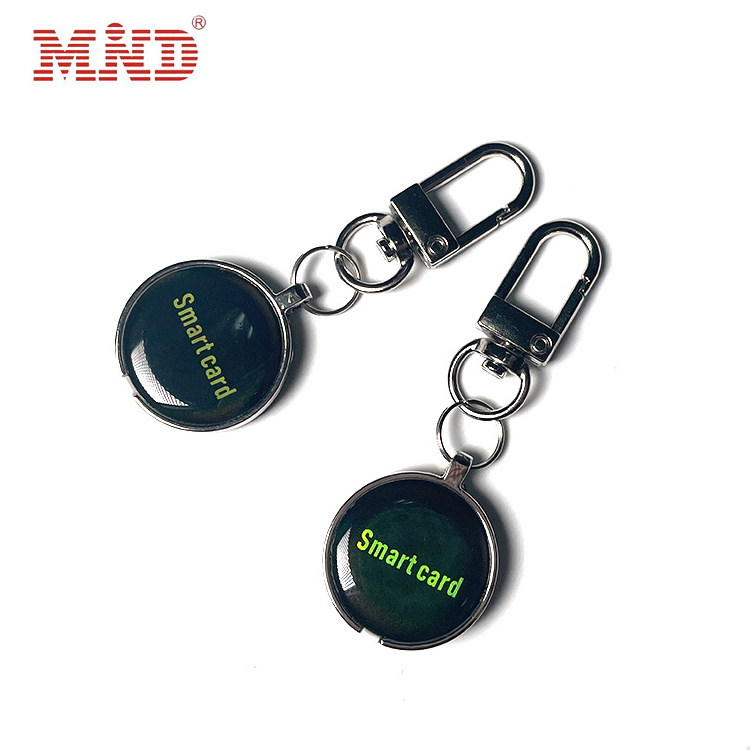 13.56MHz NFC Pet tag dog collar ISO14443A NTAG 215 rfid Epoxy tag with metal ring