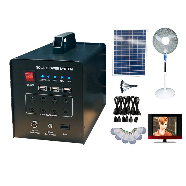 40W 60W Off-Grid Home Power Solar Energy System with mono crystalline Solar Panel and Lithium Battery Solar Lighting Kit