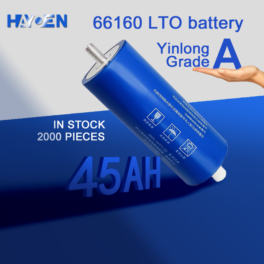 Special Promotion! Yinlong 66160 LTO Battery 2.3V 30aAh 35Ah 40Ah 45Ah Grade A Cylindrical Lithium Titanate Batteries Cell