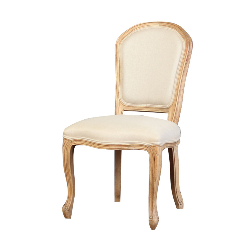 French Style Classic Wooden Carved Upholstery Dining Chairs for Dining Table